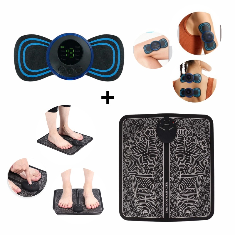 Kit Tapete Massageador de Pês + Mini Massageador de Costas - LojasCésil